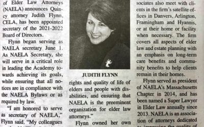 Our very own Judy Flynn was named Secretary of NAELA Board Of Directors (National Association of Elder Law Attorneys). Congratulations Judy!