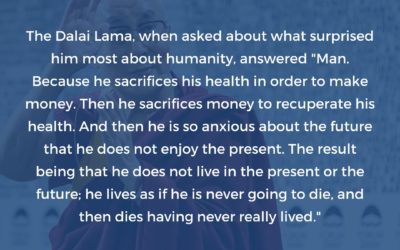 Estate Planning is planning for the future but not being attached to it. The Dalai Lama would agree doing a present plan is in the moment.